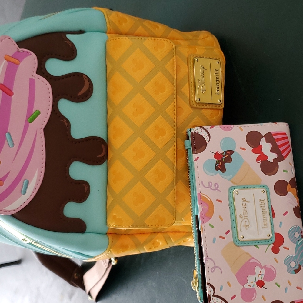 Loungefly cupcake backpack with wallet